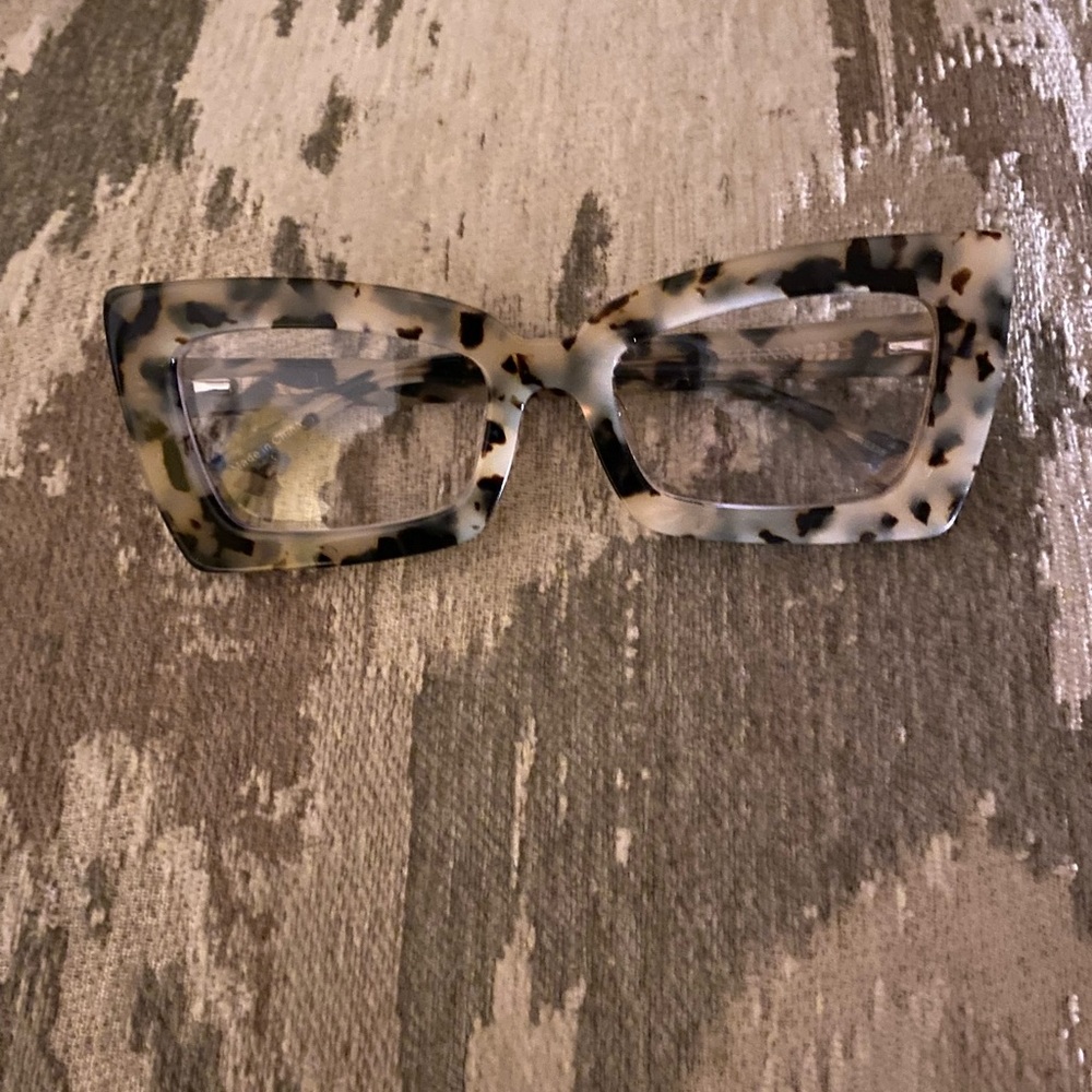 Tortoiseshell Rectangular Reader Cat-Eye Glasses - image 1